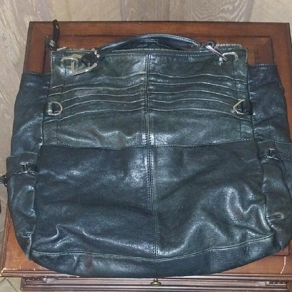 Junior Drake Dark Leather Handbag